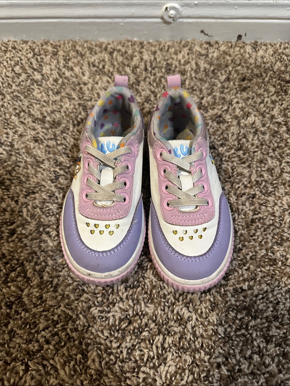Kids Well Loved Bluey Sneakers in Pink, Lavender & White